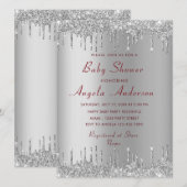 Uw QR Code Baby Meisje Douche Uitnodiging Sjabloon (Voorkant / Achterkant)