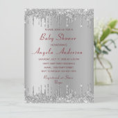 Uw QR Code Baby Meisje Douche Uitnodiging Sjabloon (Staand voorkant)