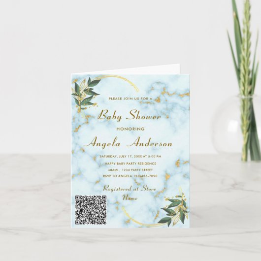Uw QR Code Baby shower Invitation Sjabloon (Voorkant)