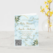 Uw QR Code Baby shower Invitation Sjabloon (Gele Bloem)