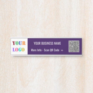Uw QR-code bedrijfslogo bedrijfsnaam deur bord Deurbordje