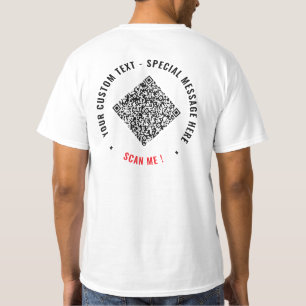 Uw QR-code bedrukte T-shirt voorbeeld met aangepas