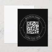 Uw QR-code & bewerkbare tekst | Zwart-wit (Voorkant / Achterkant)
