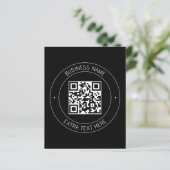 Uw QR-code & bewerkbare tekst | Zwart-wit (Staand voorkant)
