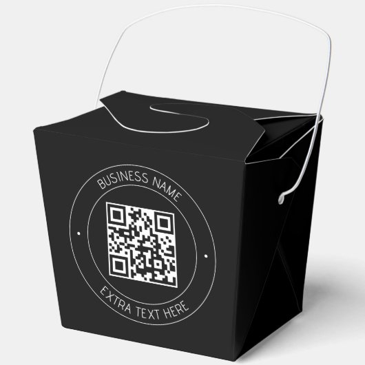 Uw QR-code & bewerkbare tekst | Zwart-wit Bedankdoosjes (Voorkant)