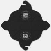 Uw QR-code & bewerkbare tekst | Zwart-wit Bedankdoosjes (Ongevouwen)