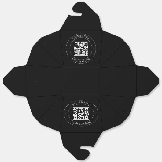 Uw QR-code & bewerkbare tekst | Zwart-wit Bedankdoosjes (Ongevouwen)