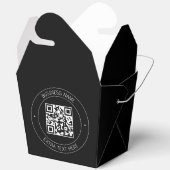 Uw QR-code & bewerkbare tekst | Zwart-wit Bedankdoosjes (Open)