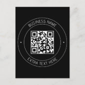 Uw QR-code & bewerkbare tekst | Zwart-wit Briefkaart (Voorkant)