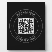 Uw QR-code & bewerkbare tekst | Zwart-wit Fotoplaat (Voorkant)