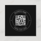 Uw QR-code & bewerkbare tekst | Zwart-wit Informatiekaartje (Voorkant)