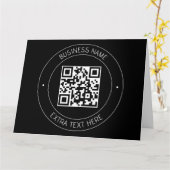 Uw QR-code & bewerkbare tekst | Zwart-wit Kaart (Gele Bloem)