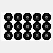 Uw QR-code & bewerkbare tekst | Zwart-wit Labels (Vel)