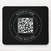 Uw QR-code & bewerkbare tekst | Zwart-wit Muismat (Voorkant)