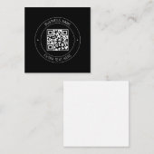 Uw QR-code & bewerkbare tekst | Zwart-wit Notitiekaartje (Voorkant / Achterkant)