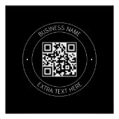 Uw QR-code & bewerkbare tekst | Zwart-wit Perfect Poster (Voorkant)