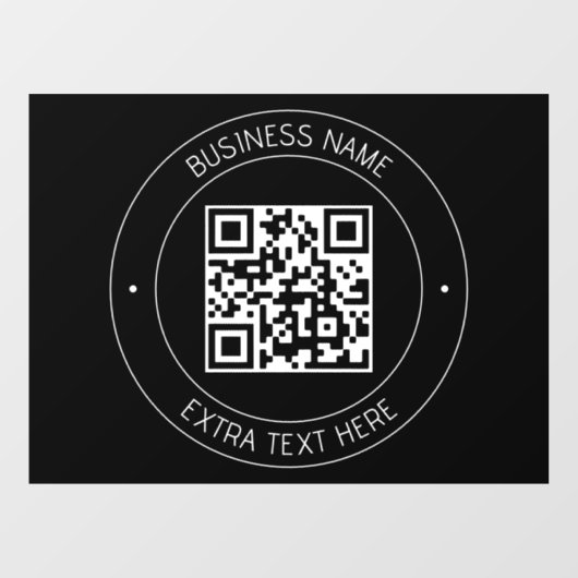 Uw QR-code & bewerkbare tekst | Zwart-wit Raamsticker (Vel)