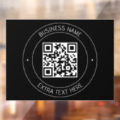 Uw QR-code & bewerkbare tekst | Zwart-wit Raamsticker (Vel 2)