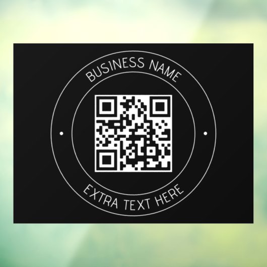 Uw QR-code & bewerkbare tekst | Zwart-wit Raamsticker (Vel 3)