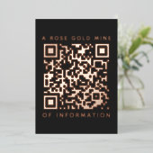 Uw QR Code Black Roos Gold Funny Discount Kaart (Staand Voorkant)