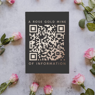 Uw QR Code Black Roos Gold Funny Discount Kaart
