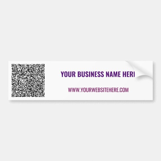 Uw QR-code bumpersticker met aangepaste tekst (Voorkant)