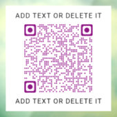 Uw QR Code Business Promotion Marketing Raamsticker (Vel 3)