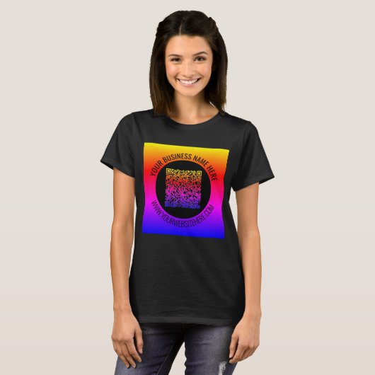Uw QR Code Business T-shirt Voorbeeld aangepaste t (Voorkant volledig)