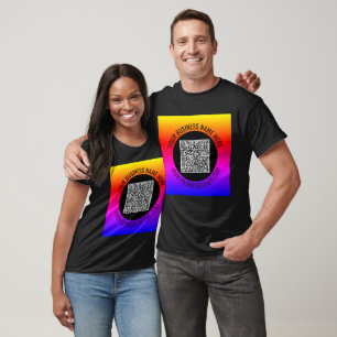 Uw QR Code Business T-shirt Voorbeeld aangepaste t