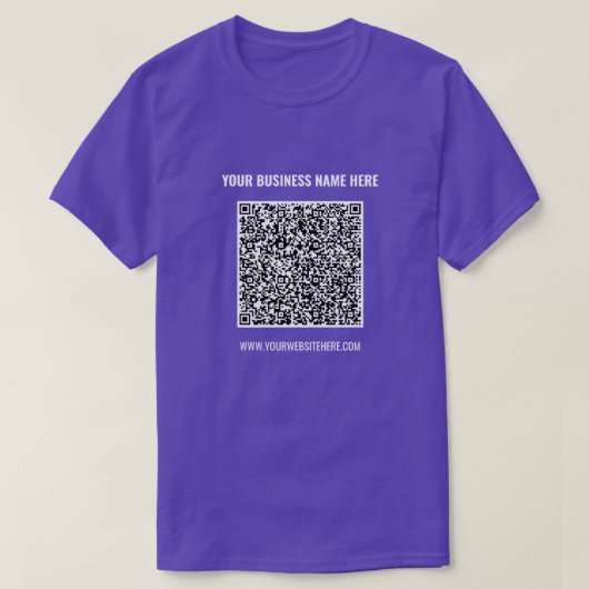 Uw QR Code Business T-shirt Voorbeeld aangepaste t (Design voorkant)