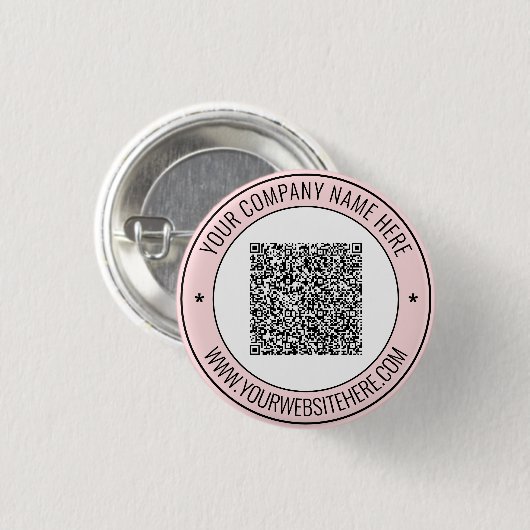 Uw QR Code Button met aangepaste tekst en kleuren (Voorkant /achterkant)