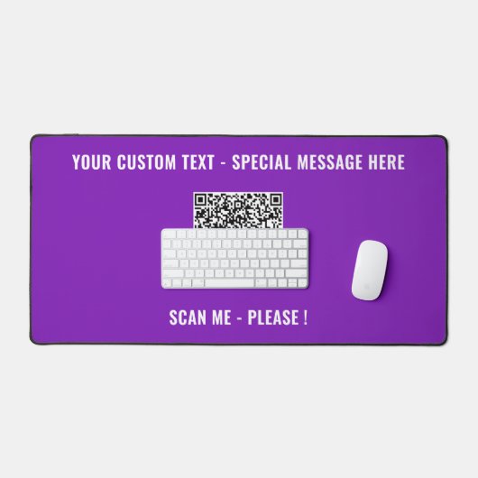 Uw QR Code Custom Tekst en Kleuren Desk Mat (Keyboard & Muis)
