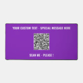Uw QR Code Custom Tekst en Kleuren Desk Mat (Voorkant)
