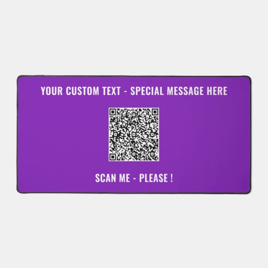 Uw QR Code Custom Tekst en Kleuren Desk Mat (Voorkant)