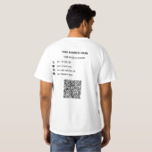 Uw QR Code Custom Tekst en Logo Business T-shirt (Achterkant volledig)