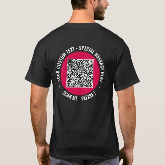 Uw QR Code Custom Tekst Promotie Gift T-shirt (Achterkant)