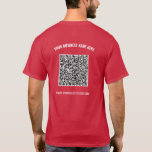 Uw QR-code Custom Text Business T-shirt Voorbeeld<br><div class="desc">Aangepaste kleuren en lettertype - Ontwerp uw eigen gepersonaliseerde T-shirt Voorbeeld met uw QR-code Scan Info en Aangepaste tekst Professioneel ontwerp Bedrijfsnaam Website Promotionele zakelijke T-shirts of Hoodies / Kleding / Gifts - Uw QR-code toevoegen - Afbeelding of Logo - Foto / Naam - Bedrijf / Website of E-mail of...</div>