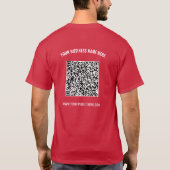 Uw QR-code Custom Text Business T-shirt Voorbeeld (Achterkant)