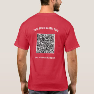 Uw QR-code Custom Text Business T-shirt Voorbeeld