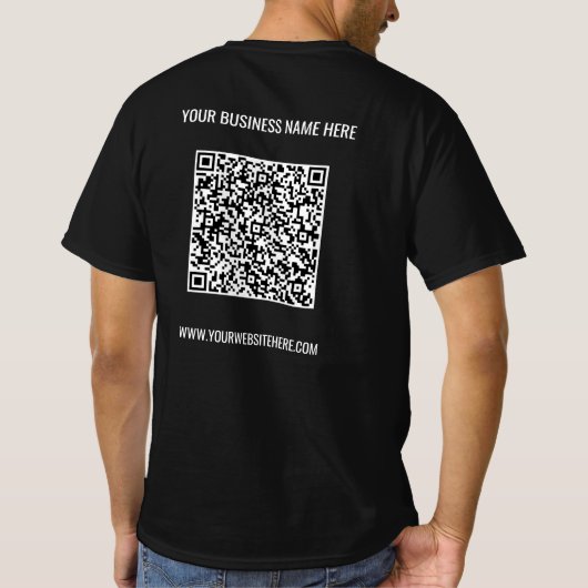 Uw QR-code Custom Text Company T-shirt Sjabloon (Achterkant)