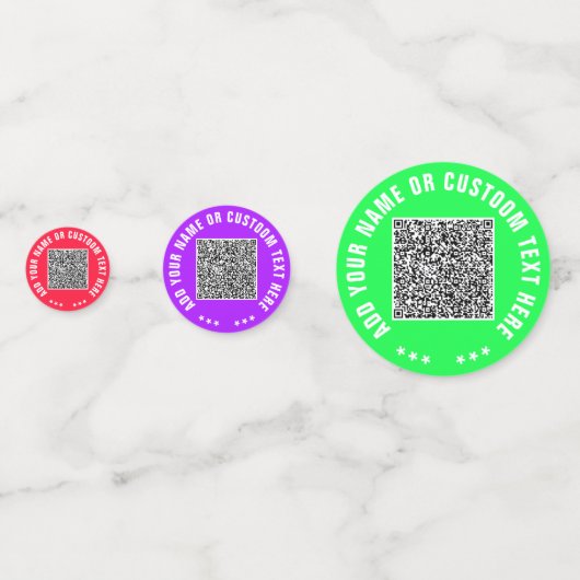 Uw QR Code Custom Text Confetti Kies Kleuren (Voorkanten)