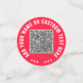 Uw QR Code Custom Text Confetti Kies Kleuren (Kleine voorkant)