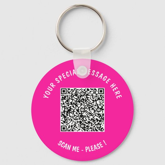 Uw QR-code Custom Text Sleutelhanger - Kies kleur (Voorkant)