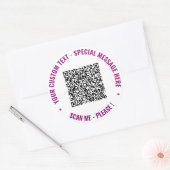 Uw QR Code Custom Text Sticker Kies Kleuren (Envelop)