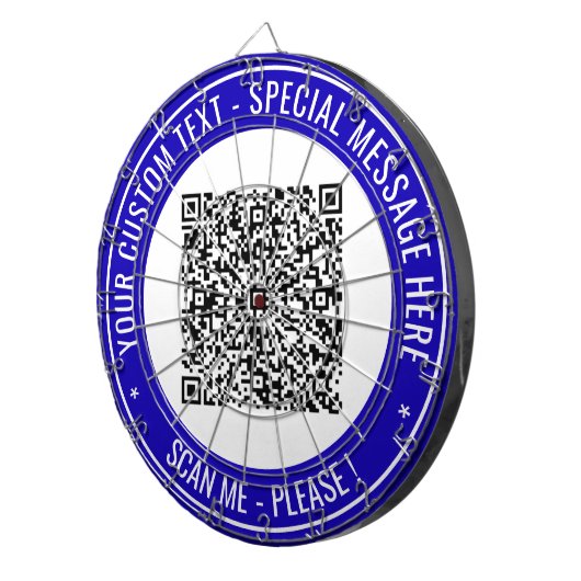Uw QR-code Dart Board Voorbeeld aangepaste tekst Dartbord (Voorkant Rechts)
