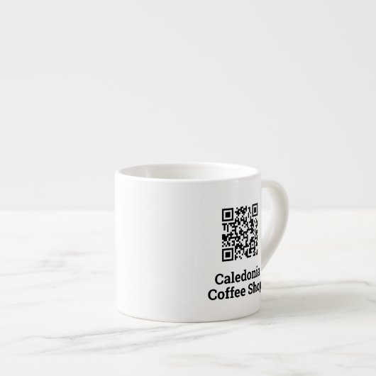 Uw QR Code Design Coffee Shop Espresso Kop (Voorkant rechts)