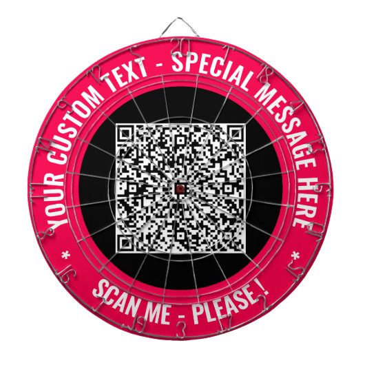 Uw QR-Code Douanetekst Dart Board Kies Kleuren Dartbord (Voorkant)