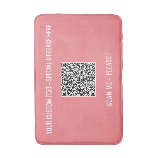 Uw QR-code en aangepast tekstbad Mat Kies kleur (Voorkant Verticaal)