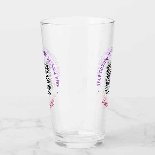 Uw QR-code en aangepast tekstglas Kies kleuren Glas (Rechts)