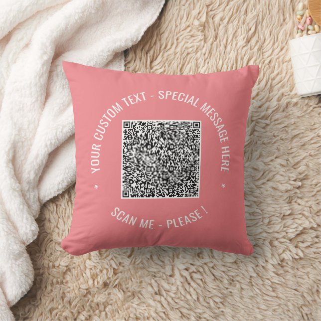 Uw QR-code en aangepast tekstkussen Kies kleuren Kussen (Deken)